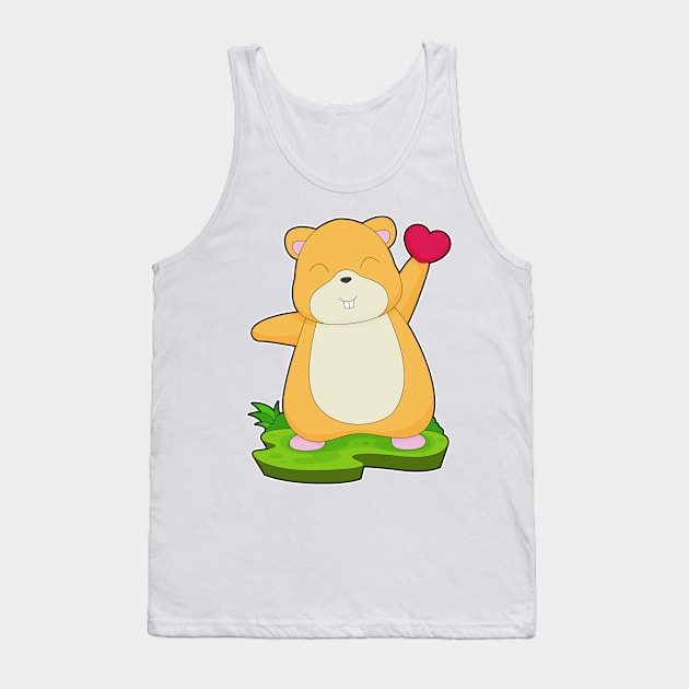 Hamster Heart Tank Top by Markus Schnabel